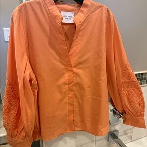 Tuckernuck Hyacinth House - peach embroidered blouse